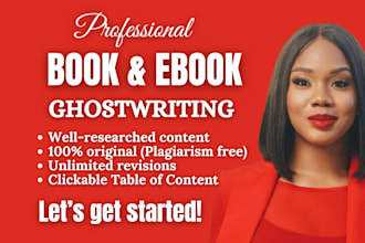 be your ebook writer, ebook ghostwriter, kindle book writer, ghost book writer