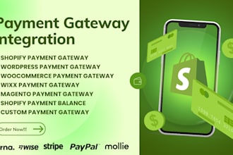 integrate shopify payment gateway, klarna, mollie, stripe, paypal, authorize