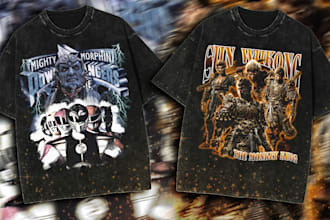 create a custom vintage 90s bootleg rap design for you