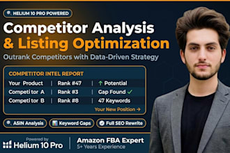 do amazon competitor analysis, SEO listing optimization and keyword research