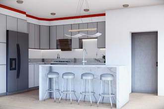 do 3d interior kitchen design, design realistic  custom and design in 3ds max