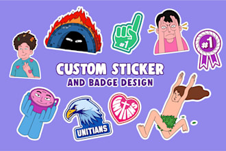 create custom premium sticker badge design