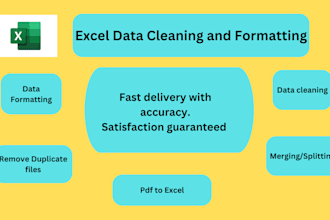 clean, format, merge, split excel data