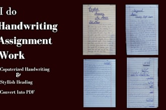 manage assignment and handwriting assignment work
