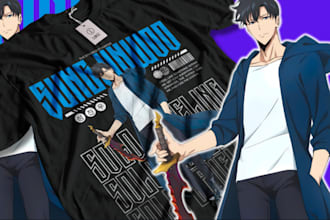 do custom unique eye catching anime t shirt design for you