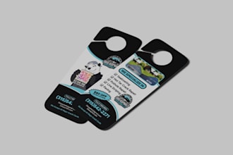 design cool door hangers, yard signs, and square cards for any business