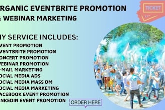 event promotion, ticket sales, eventbrite, event promotion, webinar marketing
