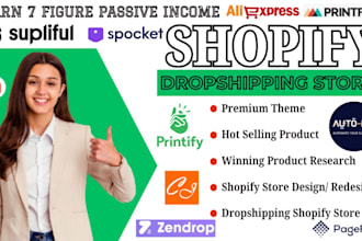 create shopify dropshipping store via gelato auto ds supliful printify zendrop