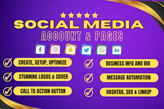 create and setup your social media pages