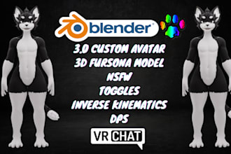 do 3d vrchat avatar furry avatar fursona vrc avatar vr character vtuber model