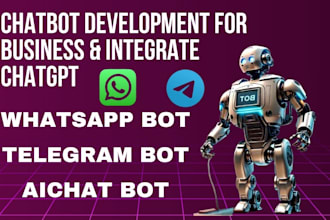 develop slack telegram discord bot whatsapp, messenger, twitch bot