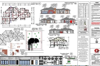 do 2d architectural floor plan site plan city permit drawing and 3d rendering