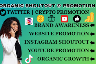 promote, shoutout website share link to 100m twitter, ig, yt, app, crypto user