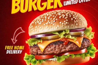 design eye catchy food poster and digital marketing  designs