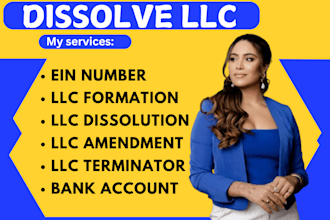 us llc registration, dissolve llc for non US resident, ein tax id, bank account