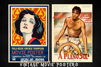 draw retro vintage art poster travel deco style vintage poster logo album flyer
