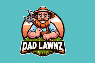 do dad lawnz mascot logo perfect for your business