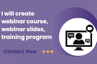 create webinar course, webinar slides, training program