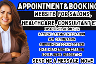 design appointment and booking website for salons healthcare cleaning consultant