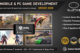 develop best 3d game for mobile, PC and web