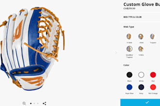 customize and configure 2d 3d baseball glove using zakeke, kickflip