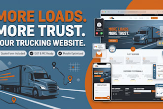 design trucking company website with dot mc number and quote form