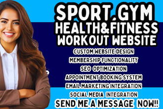 design sport  website health and fitness personal trainer gym workout website