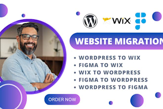 migrate, transfer wix site to wordpress, wordpress website to wix, figma to wix