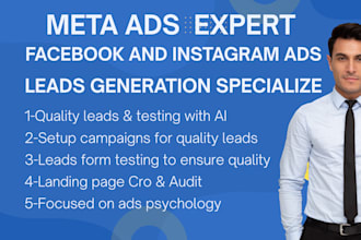 be your lead generation expert with meta ads on facebook and instagram