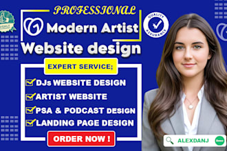do modern artist website, dj ecommerce website, godaddy website, music website