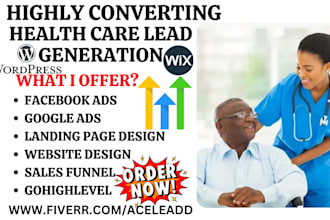 generate health leads medicare healthcare leads landing page website via ghl wix