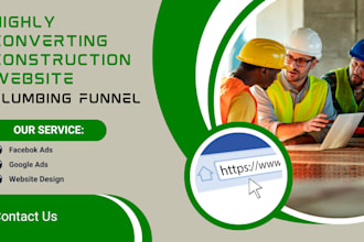 design a construction website plumbing funnel renovation leads plumbing website