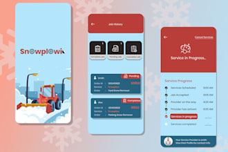 create snowplow app, gardening app, handyman app, lawn management app