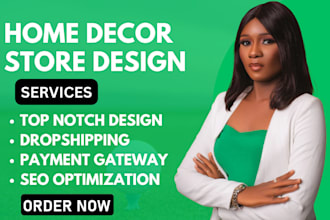 build home decor shopify store, furniture website, home decor dropshipping store
