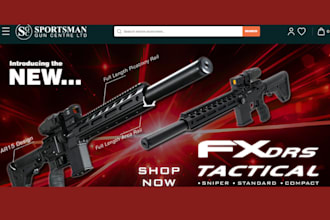 design gun shopify website firearm website ammunition website weapons store