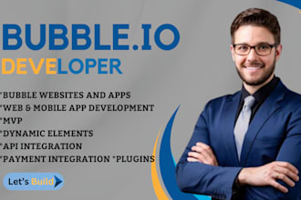do bubble mvp, bubble io website, bubble app, bubble developer for you, saas