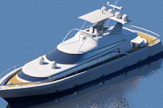 do 3d ship model 3d yacht model 3d boat design render ship animation or printing