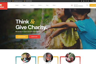 design non profit website charity wordpress website donation website ngo website