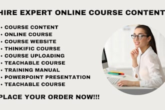 create online course content course creation training material course curriculum