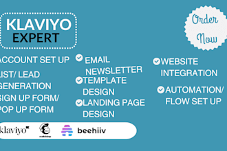 setup klaviyo, klaviyo automation, shopify klaviyo flows klaviyo email marketing