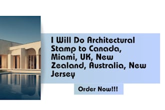 do architectural stamp to canada, miami, UK, new zealand, australia, new jersey