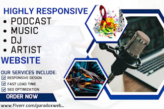 design podcast website music online radio artist audio dj studio radio website