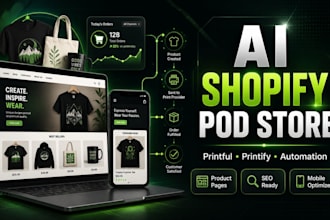 build ai optimized shopify pod store with printful integration