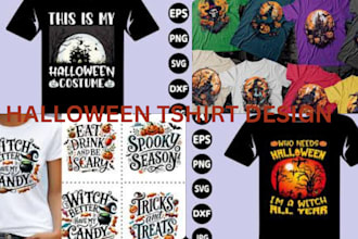 customize halloween fall t shirt designs for etsy print on demand