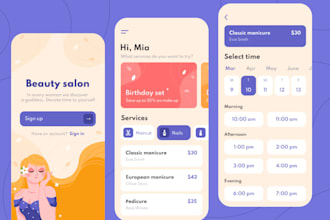 develop robust salon app, barber app booking app, beauty app