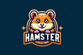 design high quality hamster mascot logo with creative concept