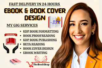 do paperback formatting, kindle ebook formatting, book editing and typesetting