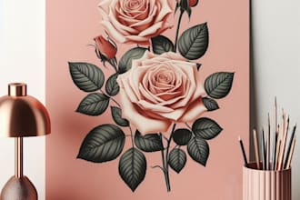 design trendy wall art or poster for etsy shop or home
