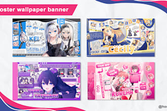 design anime banner or wallpaper poster