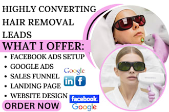 generate converting hair removal leads laser hair leads plastic surgery leads